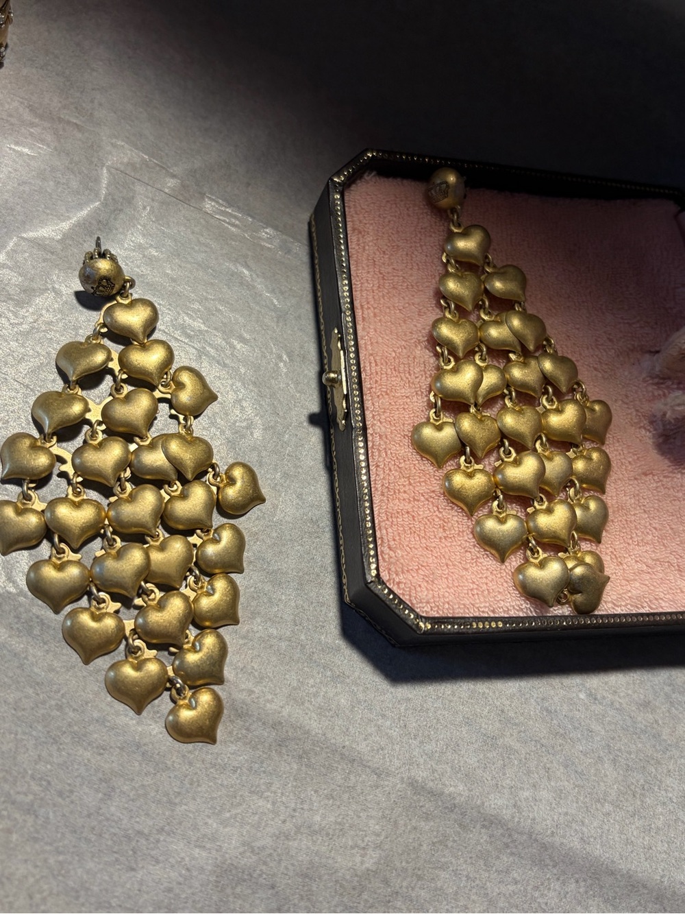 Juicy Couture Gold Multi-Heart Chandelier Earrings - Picture 2 of 6